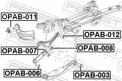 FEBEST Mounting, control/trailing arm (OPAB-008)