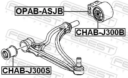 FEBEST Mounting, control/trailing arm (OPAB-ASJB)