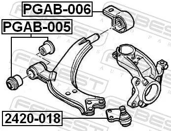 FEBEST Mounting, control/trailing arm (PGAB-006)