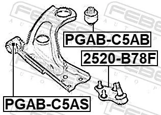 FEBEST Mounting, control/trailing arm (PGAB-C5AB)