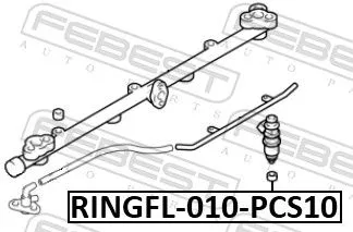 FEBEST Seal Ring, injector (RINGFL-010-PCS10)