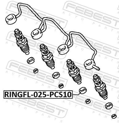 FEBEST Seal Ring, injector (RINGFL-025-PCS10)