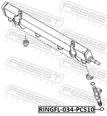 FEBEST Seal Ring, injector (RINGFL-034-PCS10)