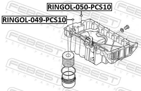 FEBEST Gasket, oil sump (RINGOL-050-PCS10)