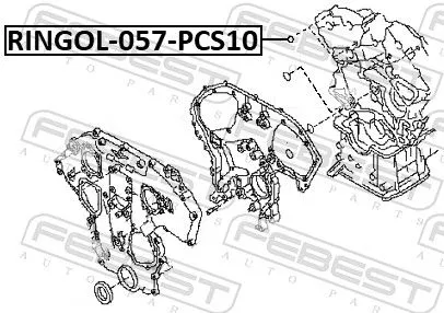 FEBEST Gasket, timing case cover (RINGOL-057-PCS10)