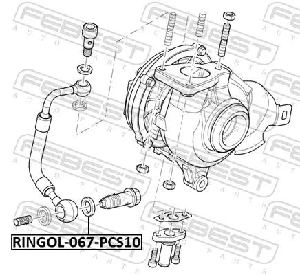 FEBEST Gasket, oil inlet (charger) (RINGOL-067-PCS10)