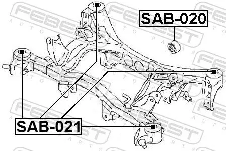 FEBEST Bushing, axle beam (SAB-021)