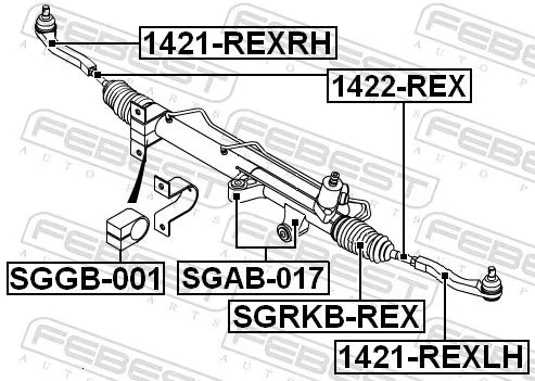FEBEST Mounting, steering gear (SGAB-017)