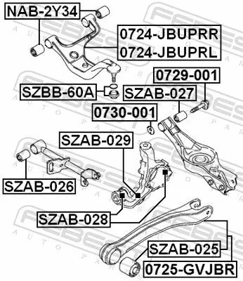 FEBEST Mounting, control/trailing arm (SZAB-025)
