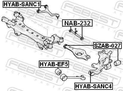 FEBEST Mounting, control/trailing arm (SZAB-027)