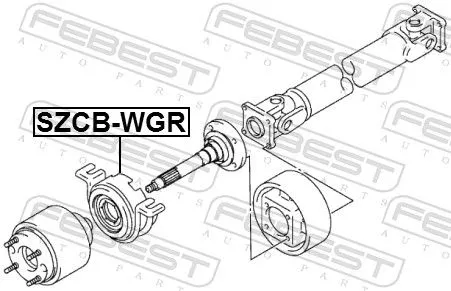 FEBEST Bearing, propshaft centre bearing (SZCB-WGR)