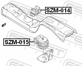 FEBEST Mounting, engine (SZM-015)