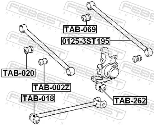 FEBEST Mounting, control/trailing arm (TAB-018)