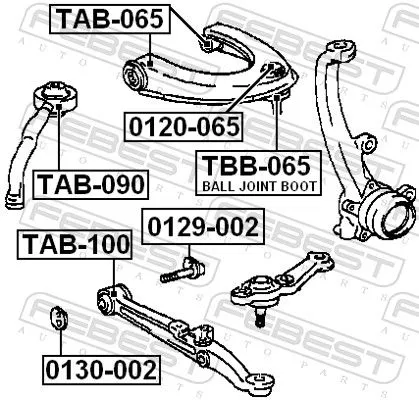 FEBEST Mounting, control/trailing arm (TAB-065)