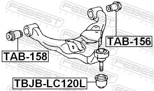 FEBEST Mounting, control/trailing arm (TAB-158)