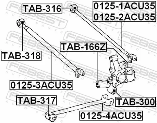FEBEST Mounting, control/trailing arm (TAB-166Z)