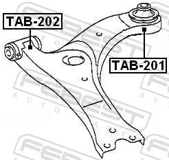 FEBEST Mounting, control/trailing arm (TAB-201)