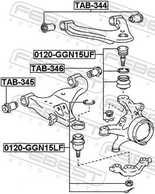 FEBEST Mounting, control/trailing arm (TAB-344)