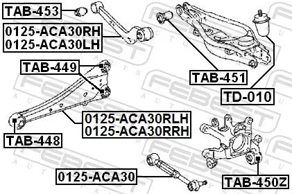 FEBEST Mounting, control/trailing arm (TAB-450Z)