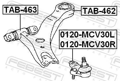 FEBEST Mounting, control/trailing arm (TAB-463)
