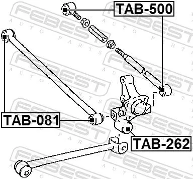 FEBEST Mounting, control/trailing arm (TAB-500)