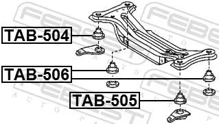 FEBEST Mounting, support frame/subframe (TAB-504)