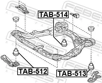 FEBEST Mounting, support frame/subframe (TAB-513)