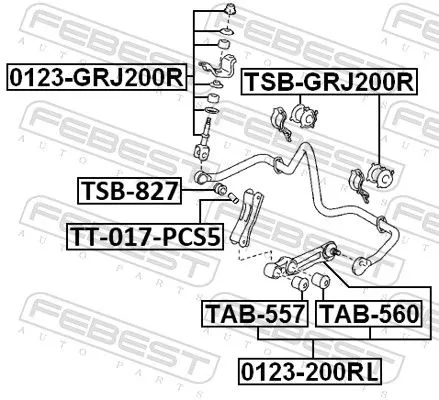FEBEST Mounting, control/trailing arm (TAB-557)