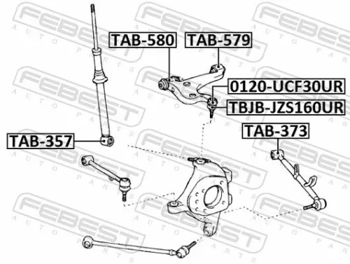 FEBEST Mounting, control/trailing arm (TAB-579)