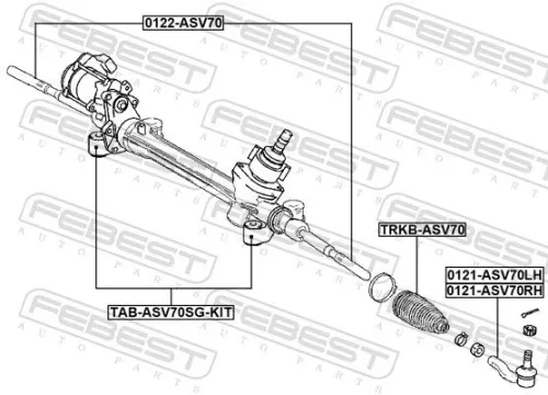 FEBEST Mounting, steering gear (TAB-ASV70SG-KIT)