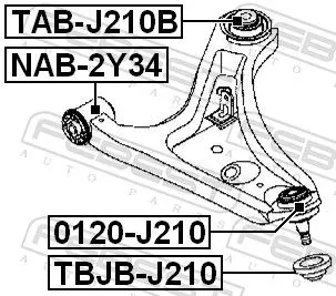 FEBEST Mounting, control/trailing arm (TAB-J210B)