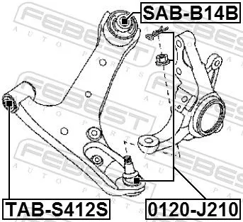 FEBEST Mounting, control/trailing arm (TAB-S412S)