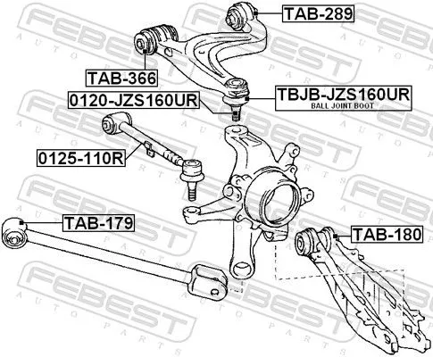FEBEST Repair kit, supporting/ball joint (TBJB-JZS160UR)