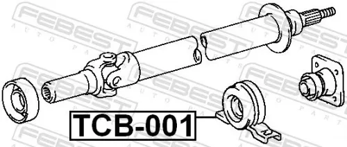 FEBEST Bearing, propshaft centre bearing (TCB-001)