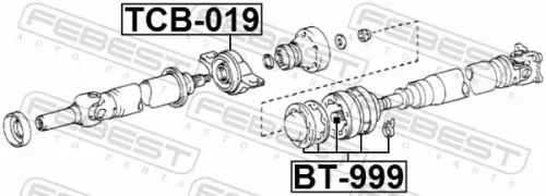 FEBEST Bearing, propshaft centre bearing (TCB-019)
