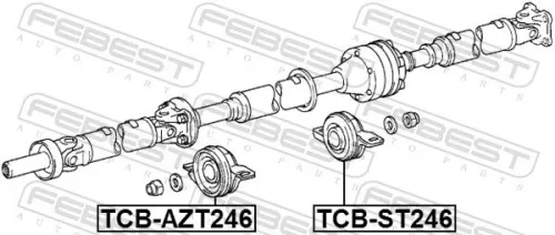 FEBEST Bearing, propshaft centre bearing (TCB-AZT246)