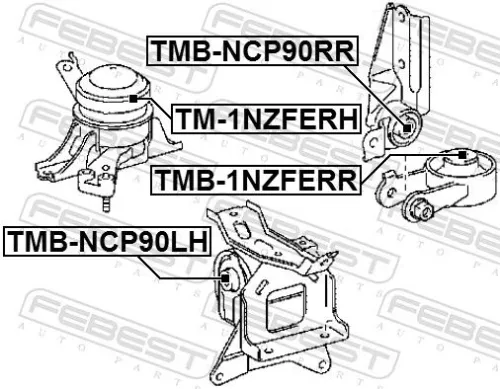 FEBEST Mounting, engine (TM-1NZFERH)