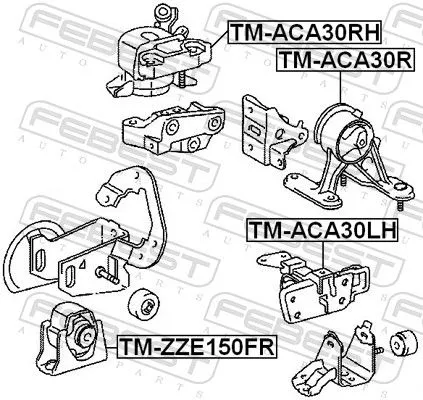 FEBEST Mounting, engine (TM-ACA30LH)