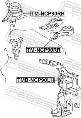 FEBEST Mounting, engine (TM-NCP90RH)