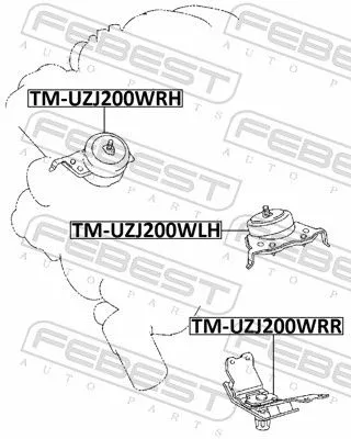 FEBEST Mounting, engine (TM-UZJ200WLH)