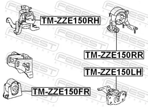 FEBEST Mounting, engine (TM-ZZE150LH)
