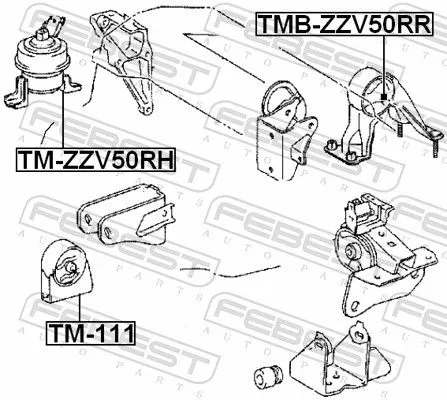 FEBEST Mounting, engine (TMB-ZZV50RR)