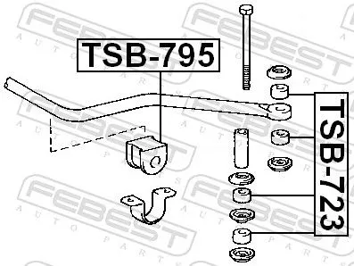 FEBEST Mounting, stabiliser bar (TSB-723)