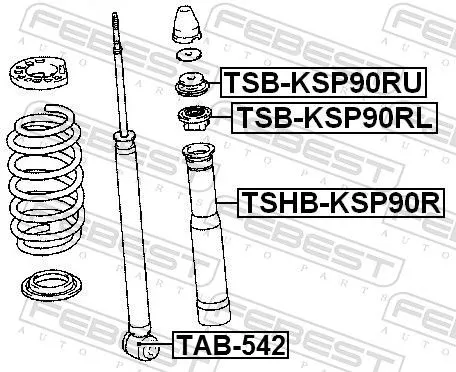 FEBEST Spacer Bush, shock absorber (TSB-KSP90RU)