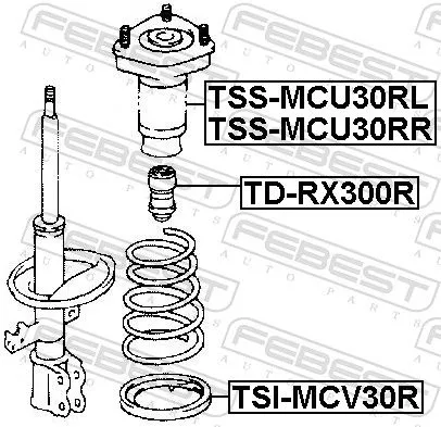 FEBEST Suspension Strut Support Mount (TSS-MCU30RR)