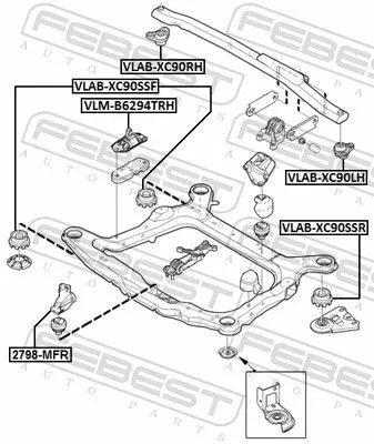 FEBEST Mounting, engine (VLM-B6294TRH)