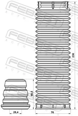 FEBEST Dust Cover Kit, shock absorber (VLSHB-S40IIF-KIT)