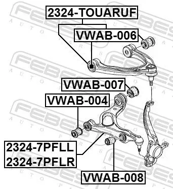 FEBEST Mounting, control/trailing arm (VWAB-008)