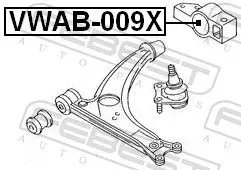 FEBEST Mounting, control/trailing arm (VWAB-009X)