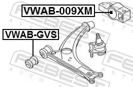 FEBEST Mounting, control/trailing arm (VWAB-009XM)